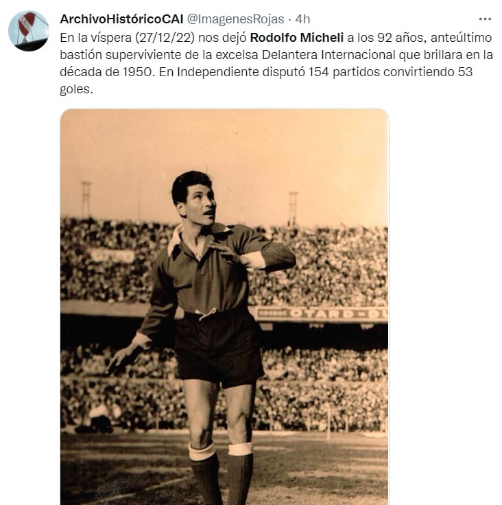 Rodolfo Micheli was champion with the Argentine National Team