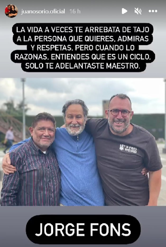Se unen a las condolencias por la muerte de Jorge Fons