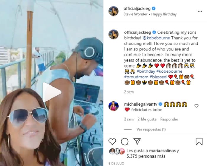 Jackie Guerrido celebrates her son's birthday