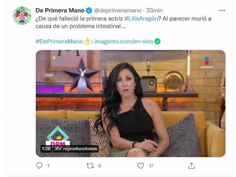 Lilia Aragón causes death: What did she die of?