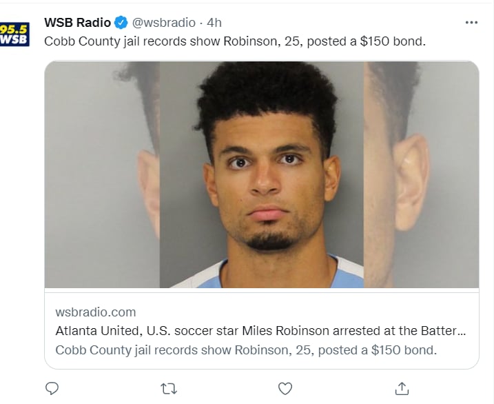 ARRESTED FOOTBALL PLAYER