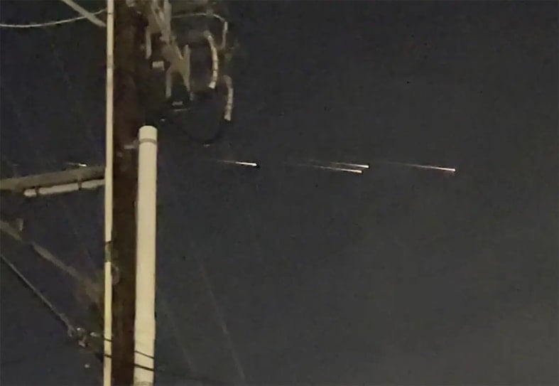 Mysterious streaks of light are seen over the California sky
