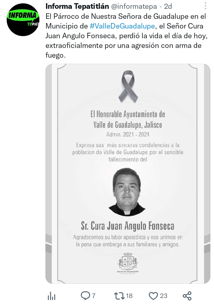Priest murdered in Mexico