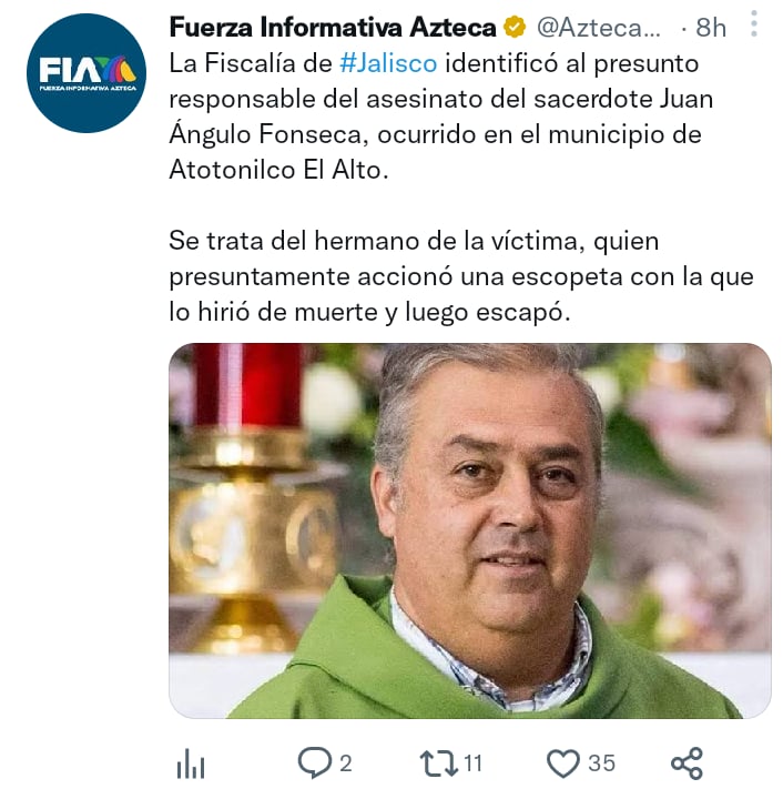 Priest murdered in Mexico