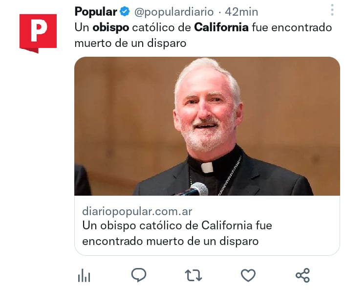 Bishop found dead California