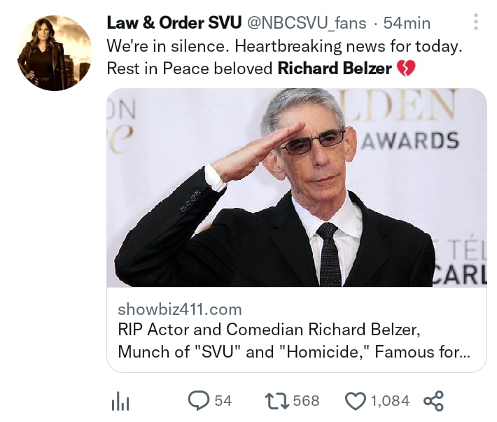 Actor Richard Belzer dies