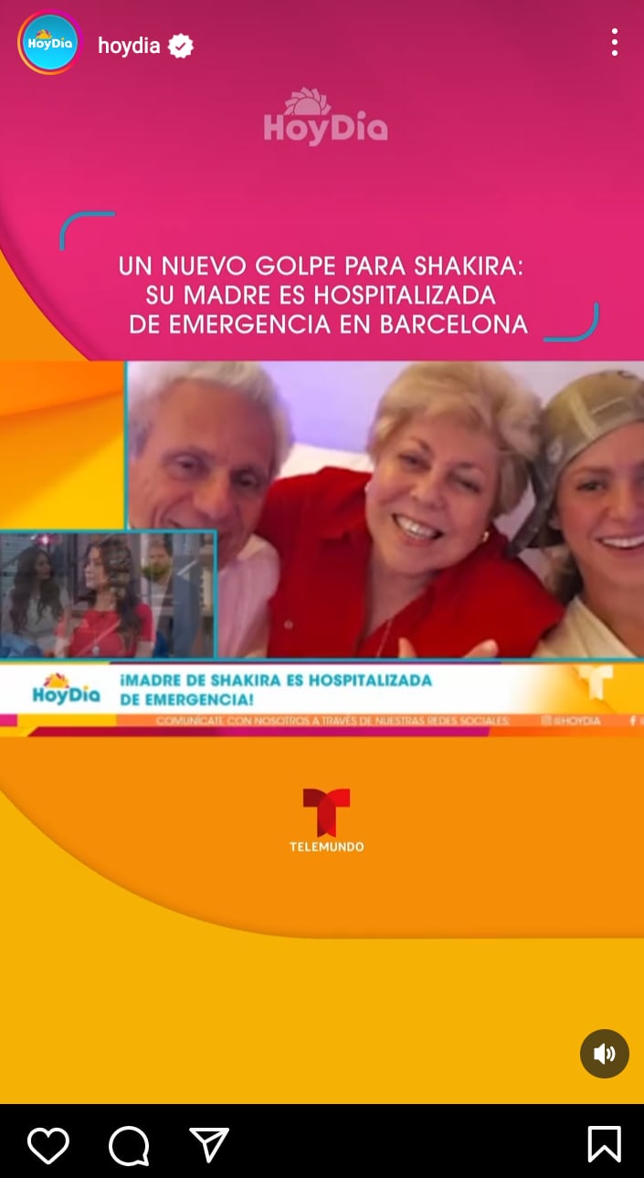 Shakira's mother hospitalized