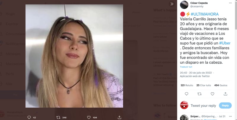 Body found Valeria Jasso: What are the causes of her death?