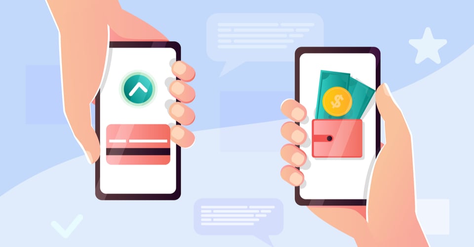 mobile payment, money transfer, app, cell phones, vector