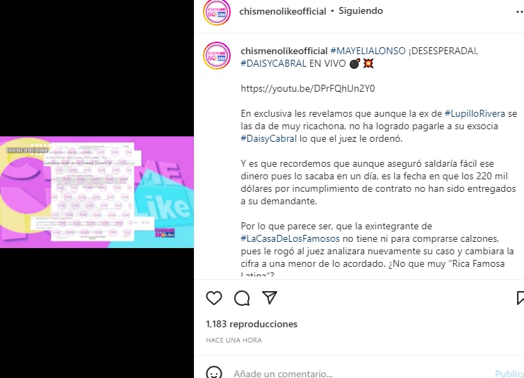 Mayeli Alonso no tiene dinero: Se las dio de muy ricachona.