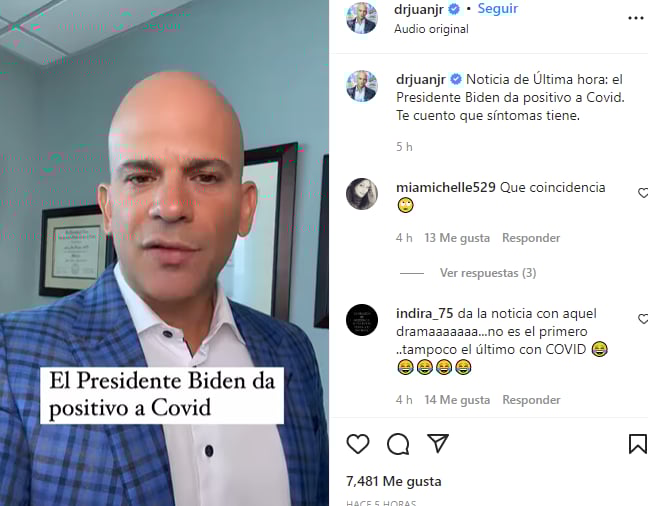 Dr Juan Rivera Biden: Detalla sobre los síntomas del presidente