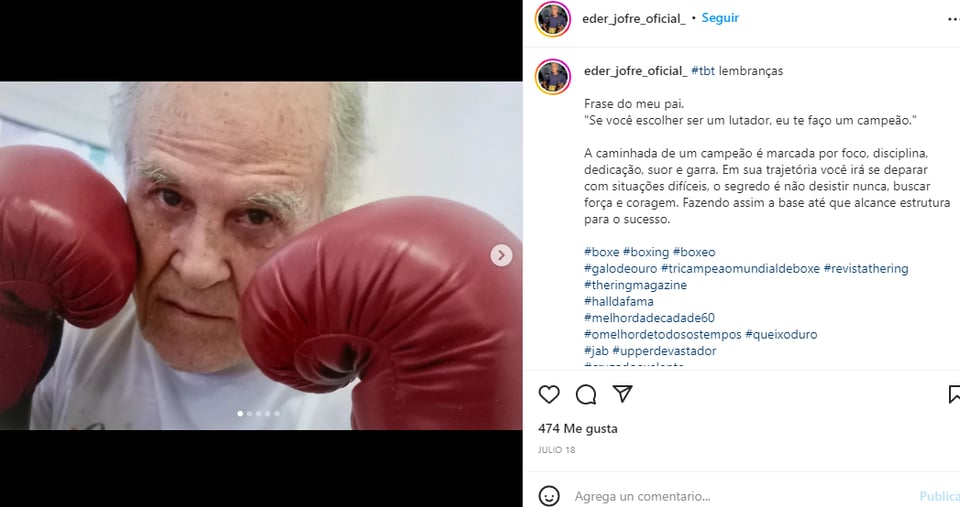 Muere Eder Jofre: Entra al salón de la fama