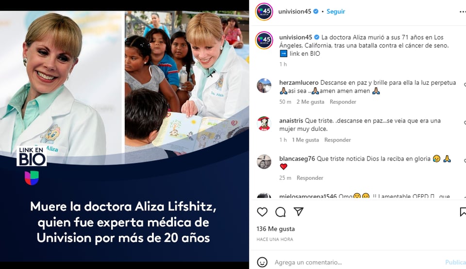 Muere Aliza Lifshitz: La vida de la doctora
