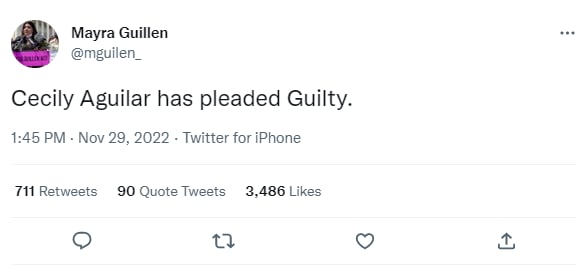 She pleads guilty herself