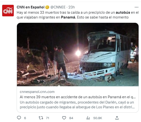 Bus accident Panama: They were taken to the nearest hospital