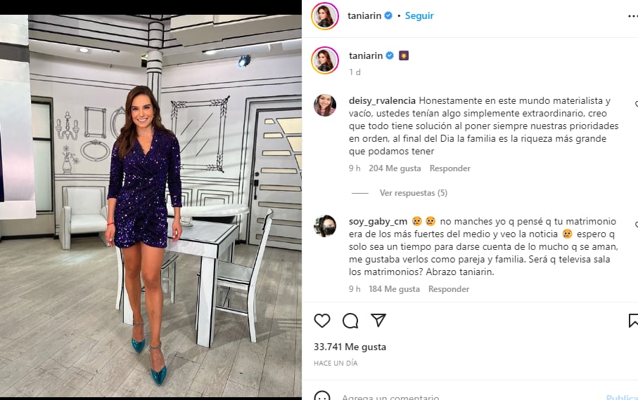 Tania Rincón announces separation: Deactivated comments