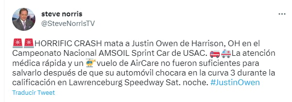 Muere deportista Justin Owen: Colega se despide de él