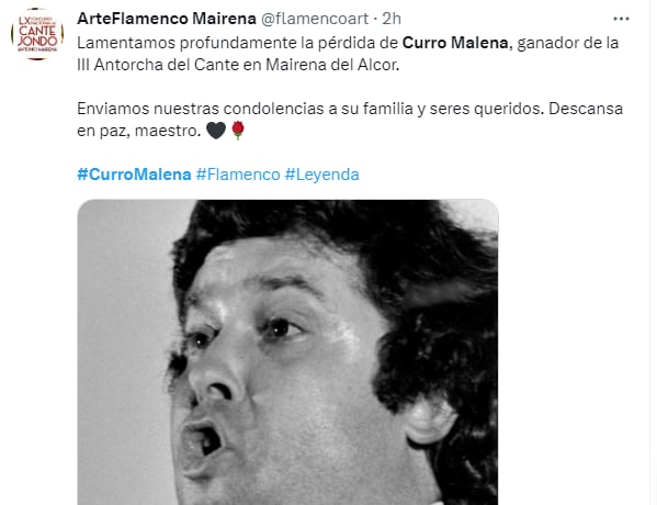 Singer Curro Malena dies: He was decorated in his country
