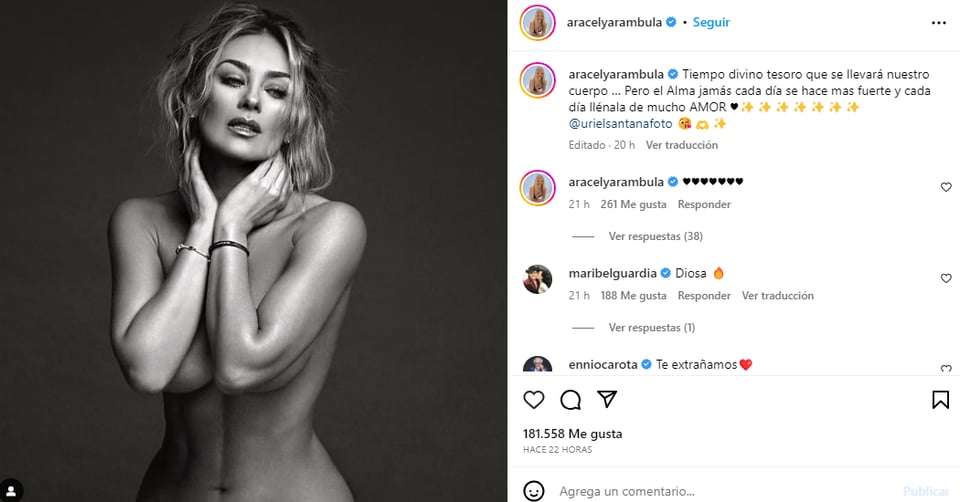 Aracely Arámbula without clothes: "a slender figure"