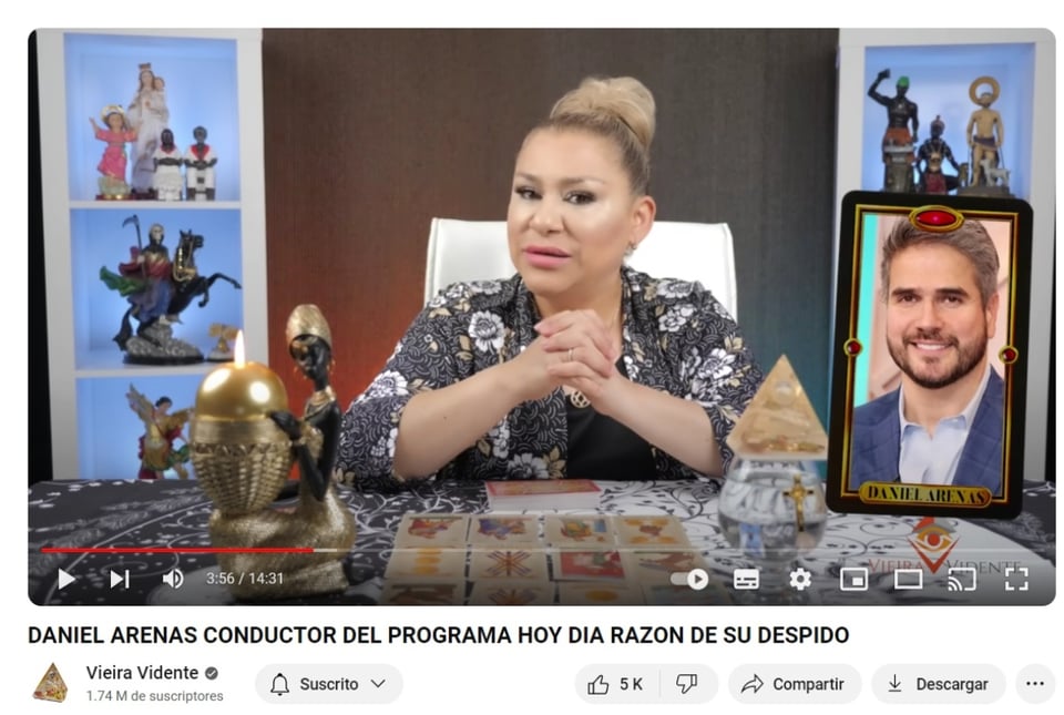 Vieira Vidente Daniel Arenas, video, YouTube, programa Hoy Día, MundoNOW