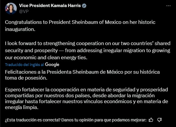 Kamala Harris congratulates Sheinbaum, MundoNow, Mexico, Claudia Sheinbaum