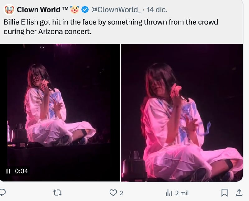 Billie Eilish objeto cara, Billie Eilish, concierto, música, MundoNOW
