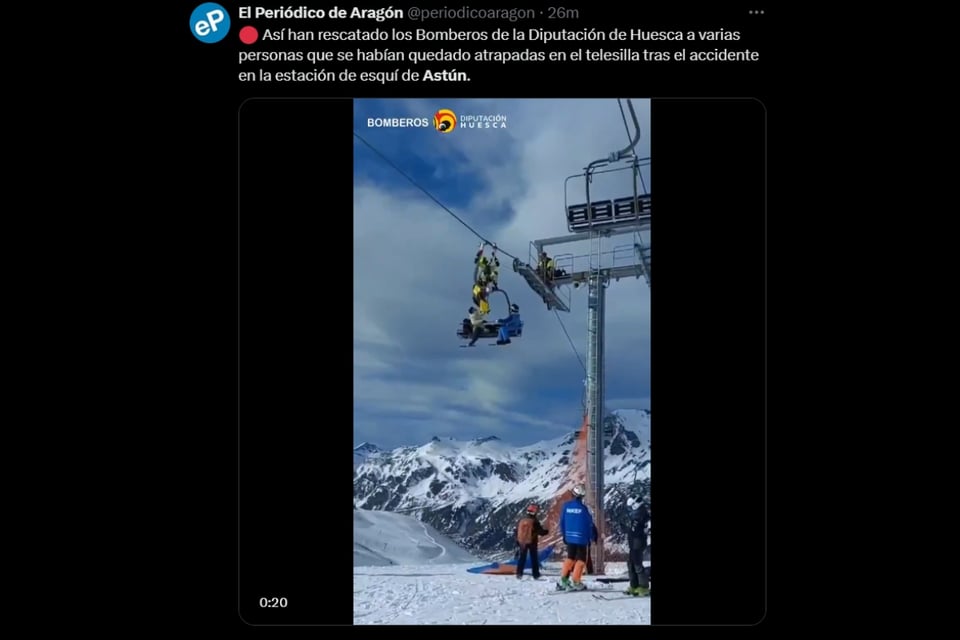 accidente telesilla Astún, heridos estación esquí España, rescates helicópteros Pirineos, MundoNOW