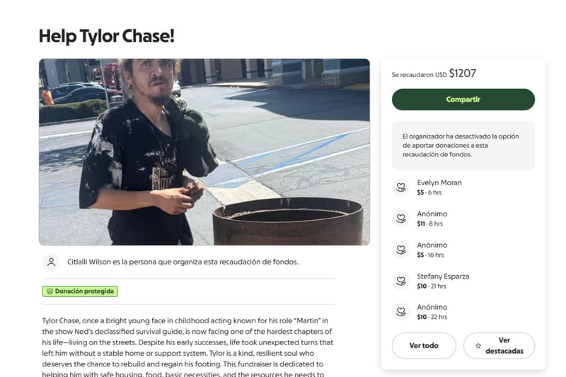 Tylor Chase, El Manual de Ned, actor, MundoNOW, Tylor Chase seen homeless and in vulnerable state