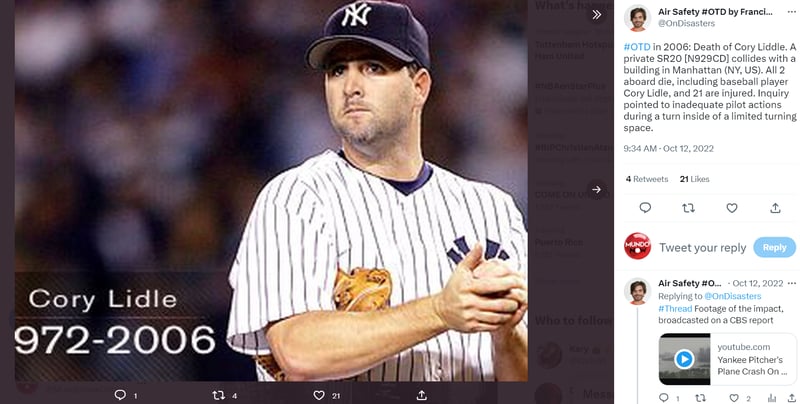 Cory Lidle accident images: Did they compare it to a terrorist act?