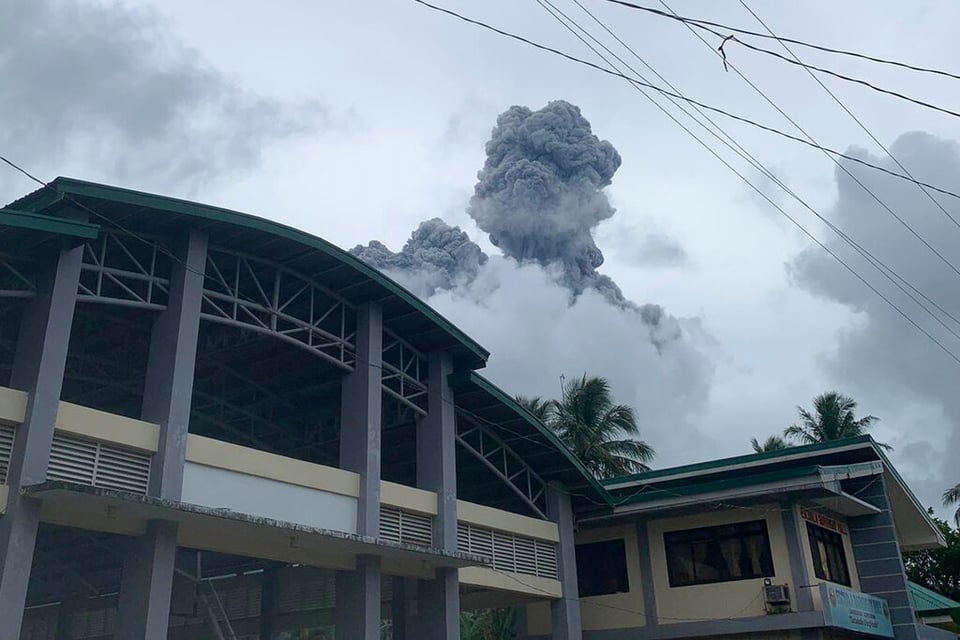 Bulusan volcano erupts, expelling a cloud of ash and steam