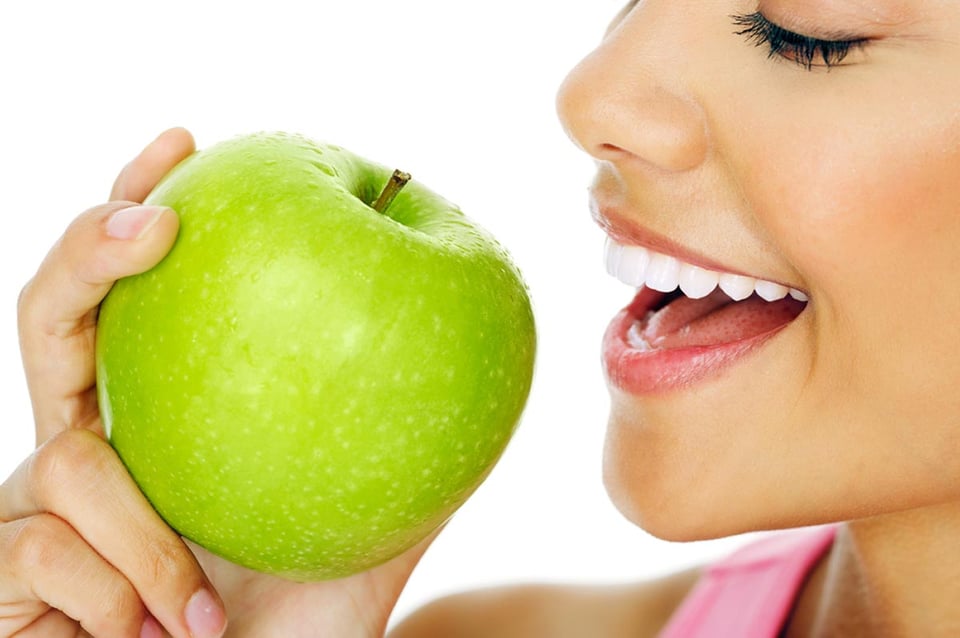 woman, eating, health, fruit