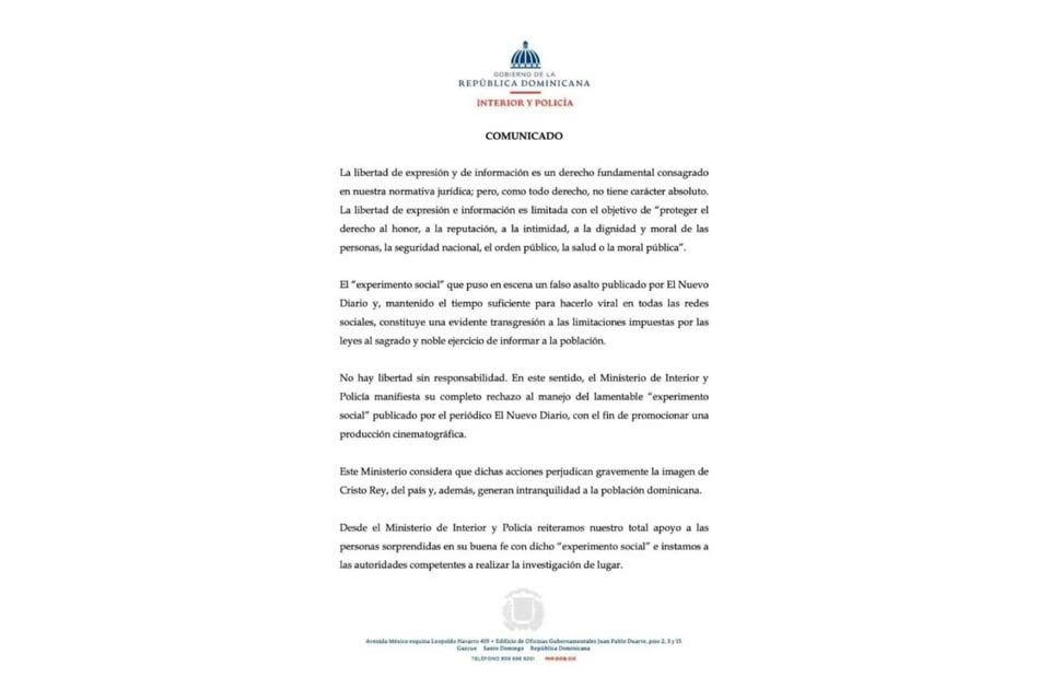 staged robbery on television, Dominican Republic, El Nuevo Diario, MundoNow