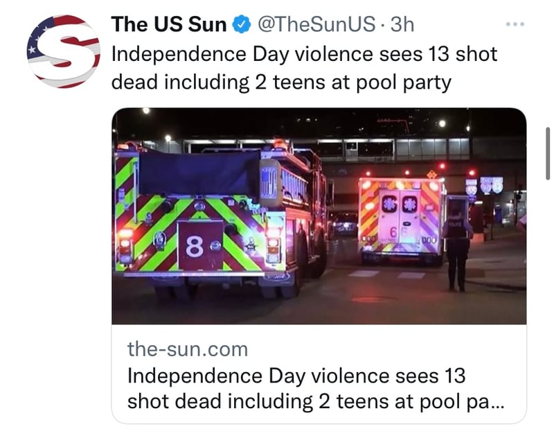 Multiple injuries and deaths in the middle of July 4th weekend