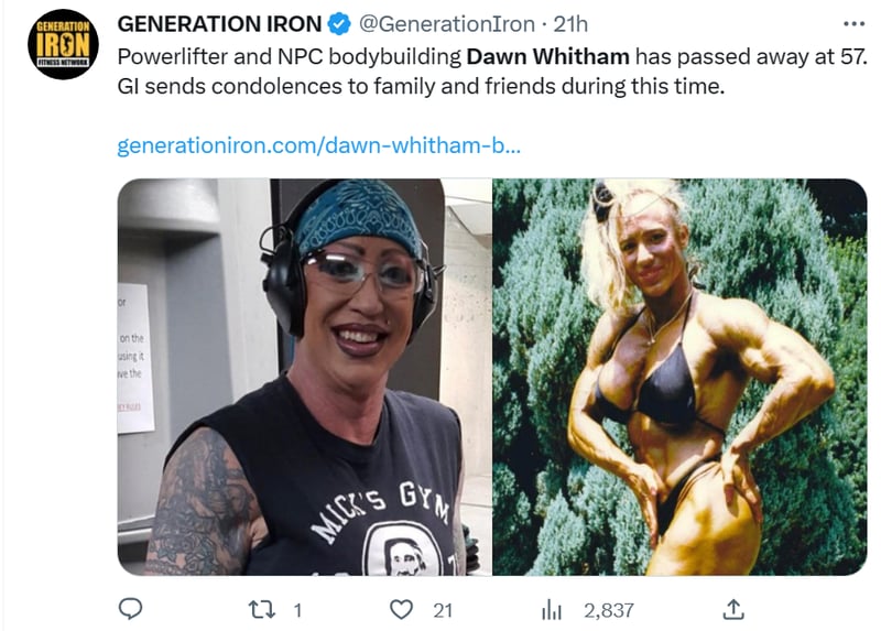 Muere Dawn Whitham