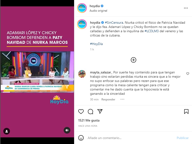 Las conductoras de Hoy Día no compartieron la opinión de la vedette