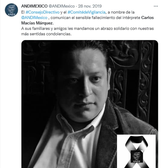 ¿De que murió Carlos Macías Marquez?
