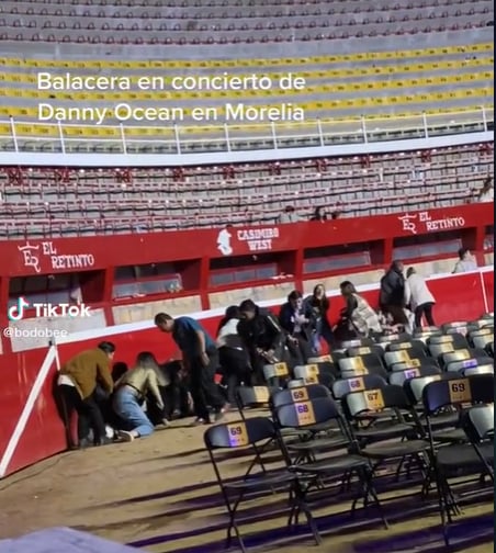 Shooting at the end of a Danny Ocean concert in Morelia