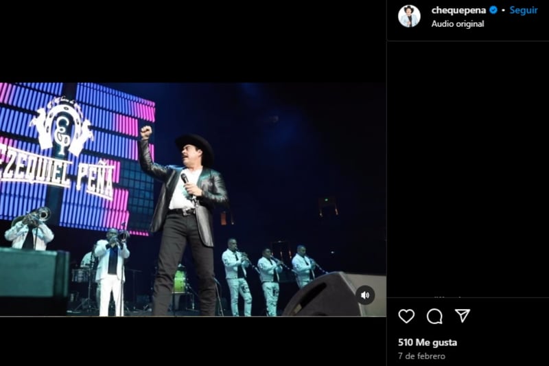 Ezequiel 'Cheque' Peña de luto, Muerte de Caballo Príncipe, Cantante, Mexicano, Cheque Peña