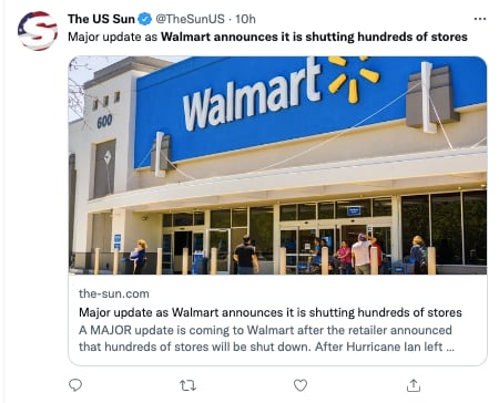Walmart anuncia que cerrará cientos de tiendas