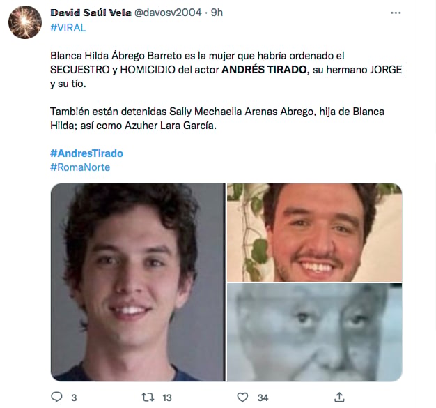Andrés Tirado and his brother and uncle murdered