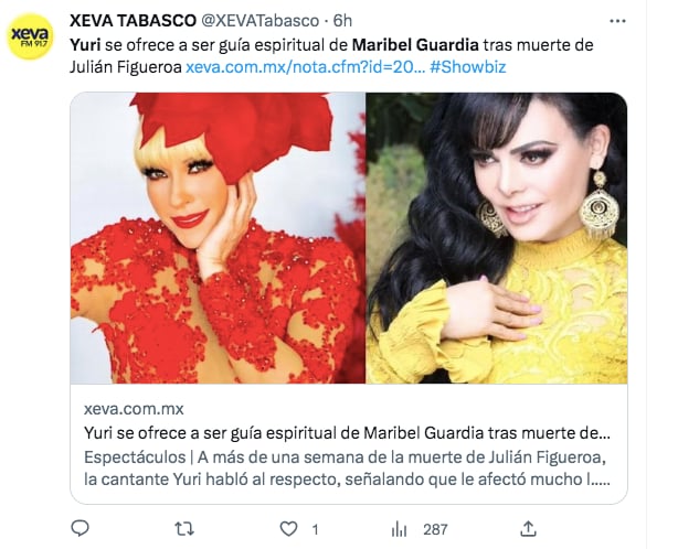 Yuri wants to be Maribel Guardia's spiritual guide