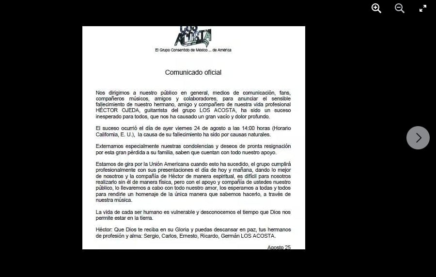 They revealed the causes of death of Héctor Ojeda