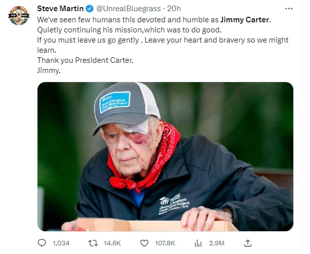 Jimmy Carter; Sus dificultades no han sido impedimento para 'dejarse vencer'