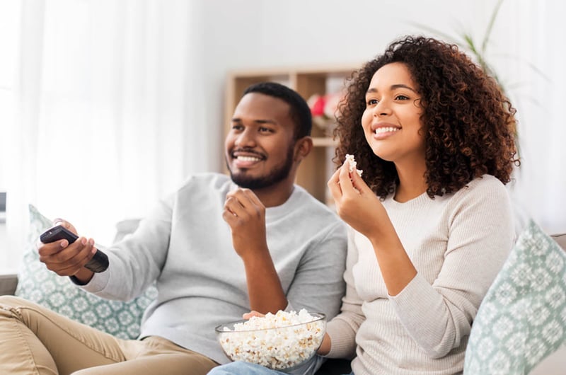 movies, film, couple, watching TV, remote control