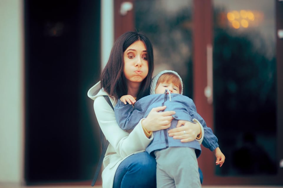 mother, stress, temper tantrum, child