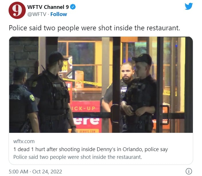 tiroteo mortal restaurante Denny's Orlando