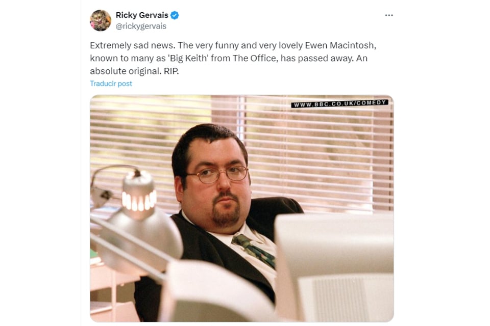 Ewen MacIntosh, comedian, death, "The Office"MundoNow