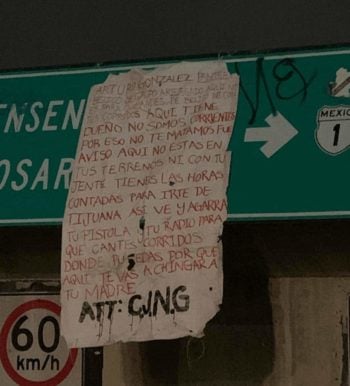 Aparece narcomanta dirigida al cantante de Grupo Arriesgado