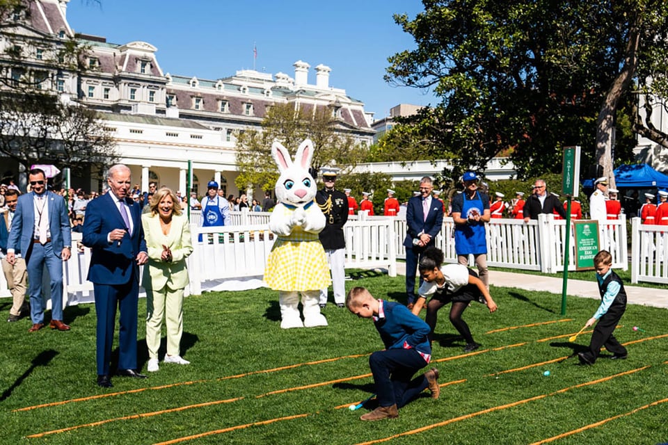 Tradiciones mundiales de Pascua, búsqueda de huevos, Casa Blanca, niños, celebración