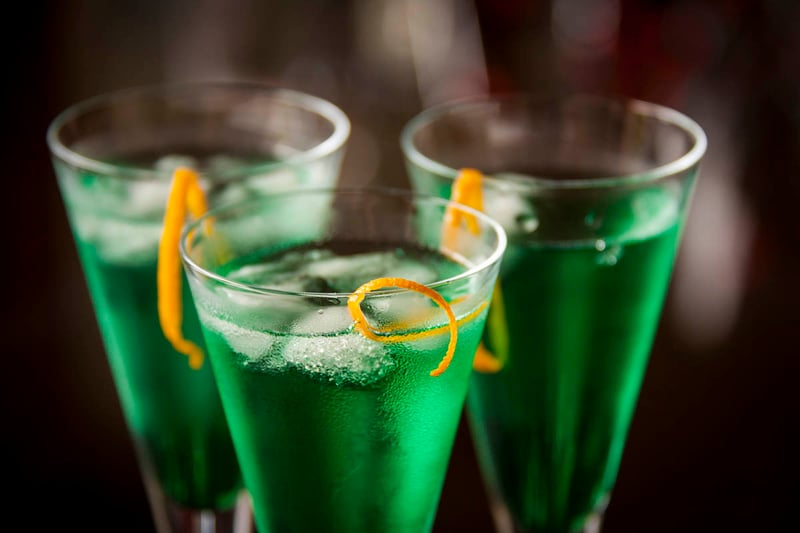Green-colored, cocktails, mint, drink, alcohol